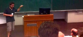 speaking at the Josephinum to Sy Friedman